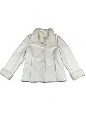 Women’s Faux Fur Coat White Cream Vintage